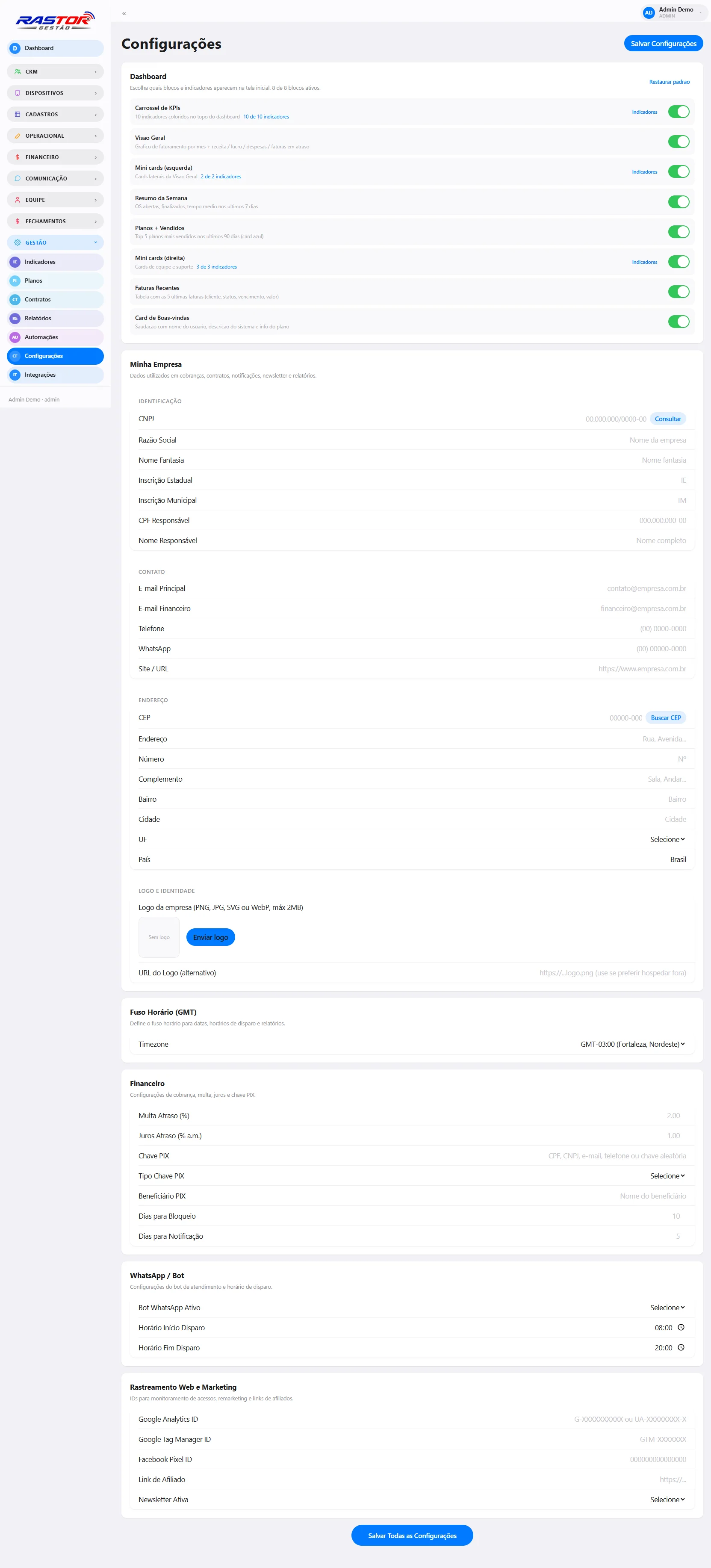 Configurações